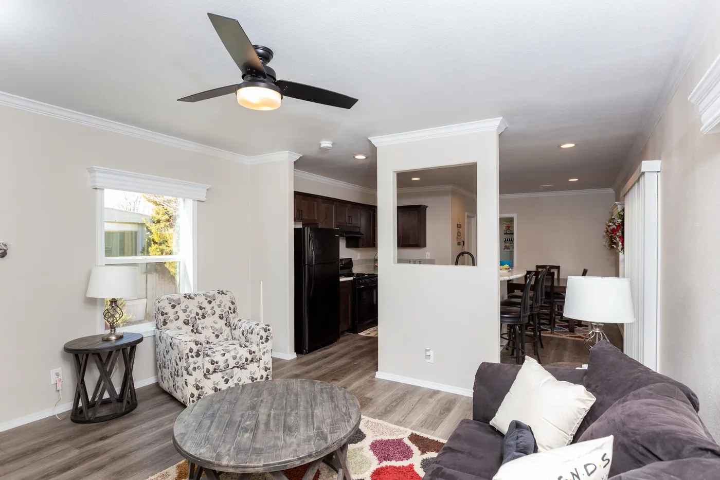 The K1668A Living Room. This Manufactured Mobile Home features 2 bedrooms and 2 baths.