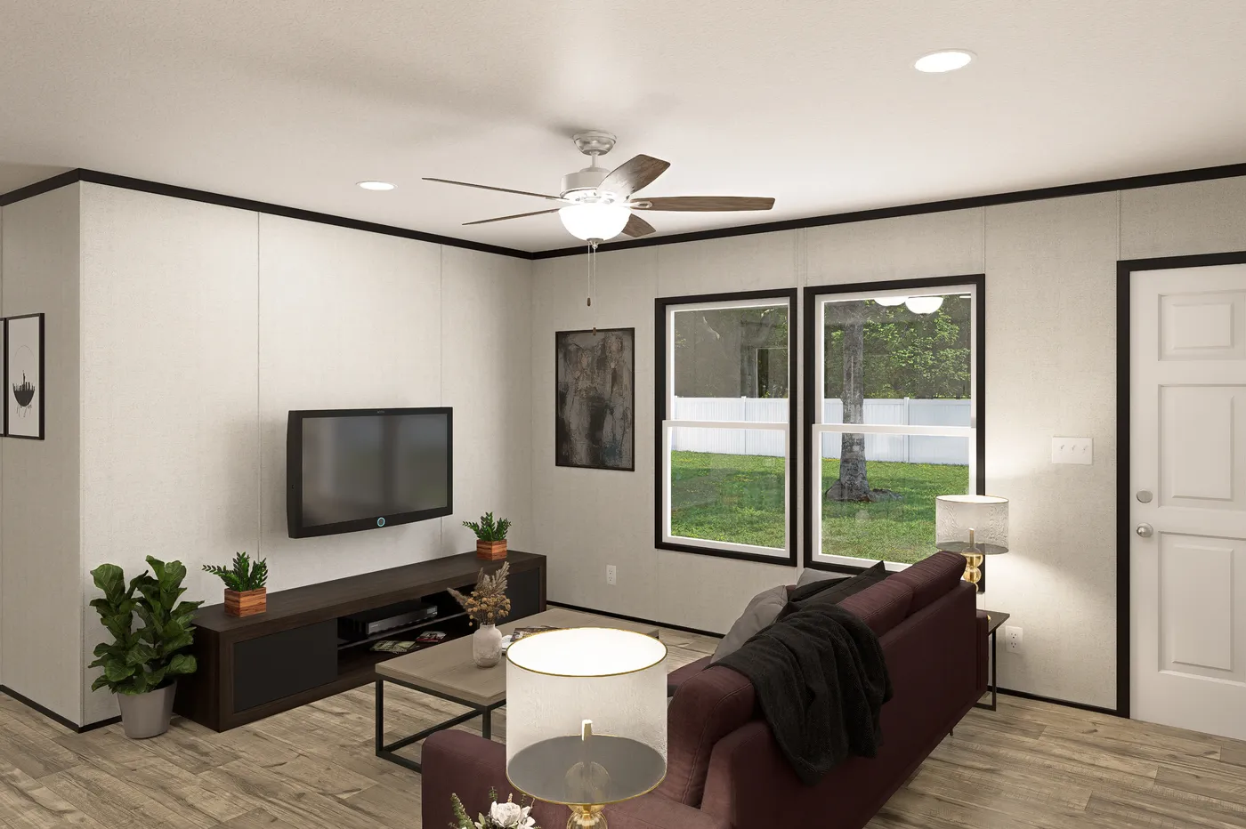 The THE MOUNTAINEER 48 Living Room. This Manufactured Mobile Home features 3 bedrooms and 2 baths.