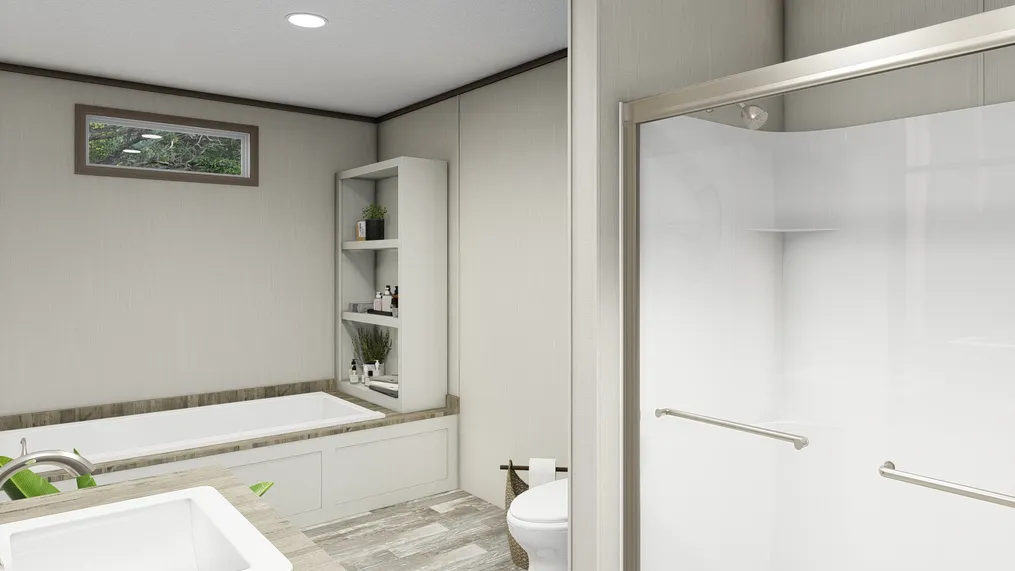 The ULTRA PRO BIG BOY 4 BR 32X76 Primary Bathroom. This Manufactured Mobile Home features 4 bedrooms and 2 baths.