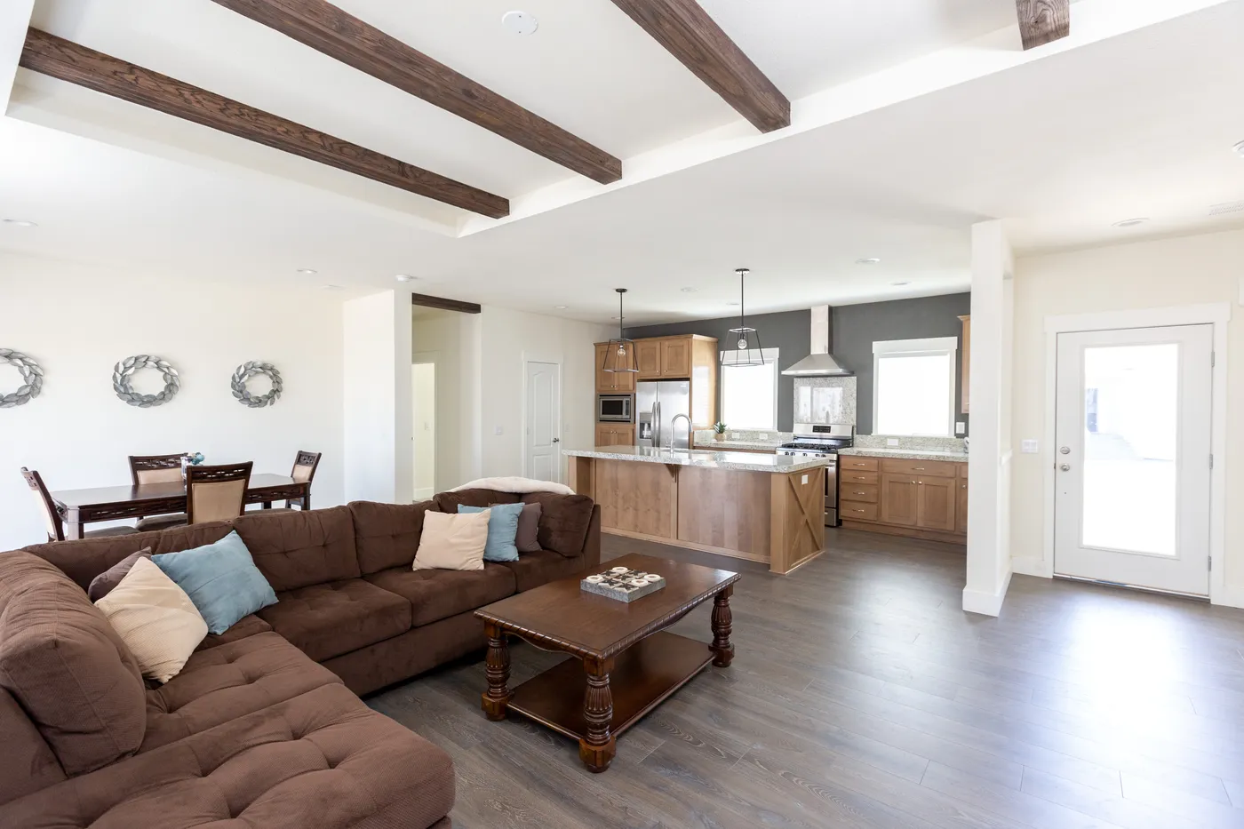 The CORONADO 24563C Living Room. This Manufactured Mobile Home features 3 bedrooms and 2 baths.