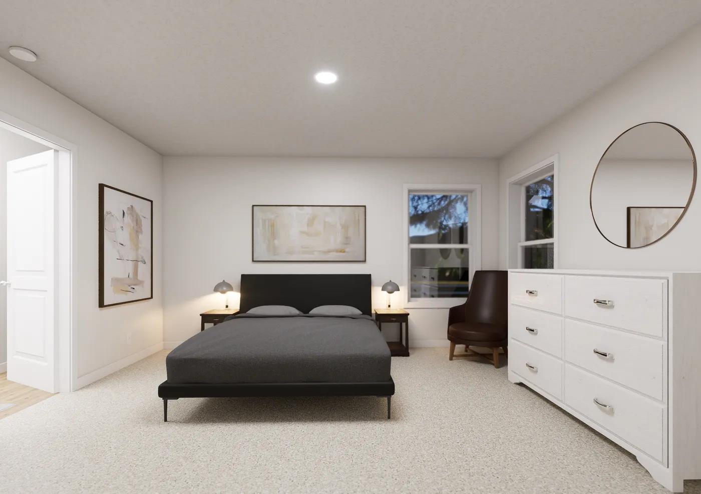 The 5037 IMAGINE Primary Bedroom. This Manufactured Mobile Home features 3 bedrooms and 2 baths.