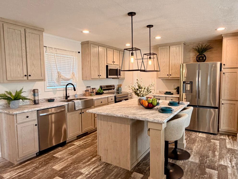 The TOURMALINE 7628-649 Kitchen. This Manufactured Mobile Home features 4 bedrooms and 2 baths.