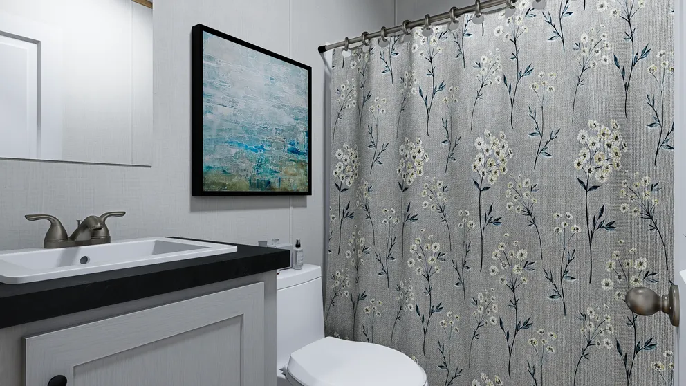 The HORIZON ATLAS 16602A Guest Bathroom. This Manufactured Mobile Home features 2 bedrooms and 2 baths.