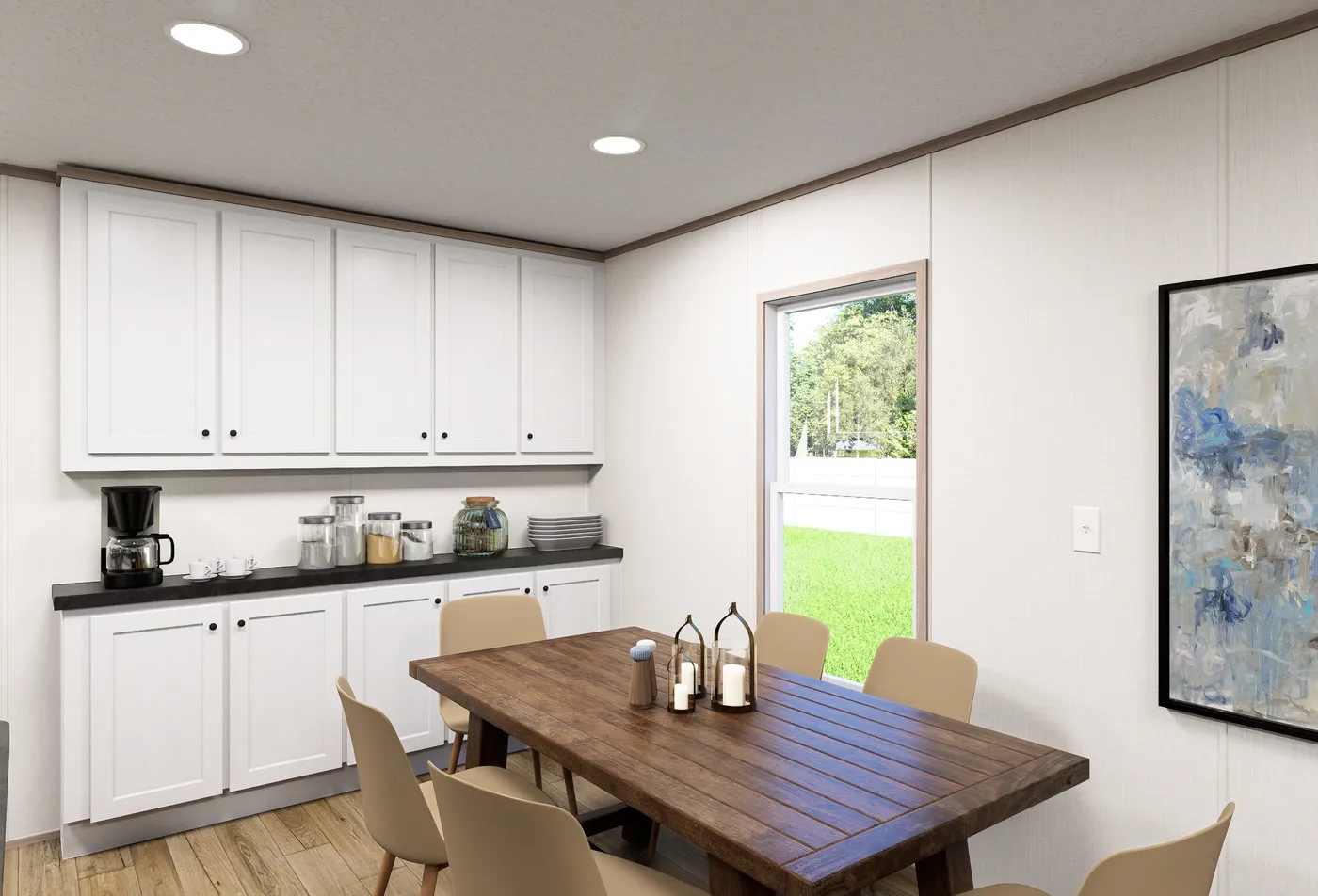 The OASIS Dining Area. This Manufactured Mobile Home features 3 bedrooms and 2 baths.