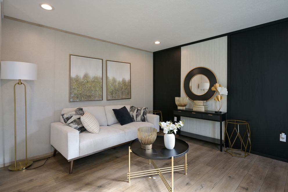 The TIGER'S EYE 7416-456 Living Room. This Manufactured Mobile Home features 3 bedrooms and 2 baths.