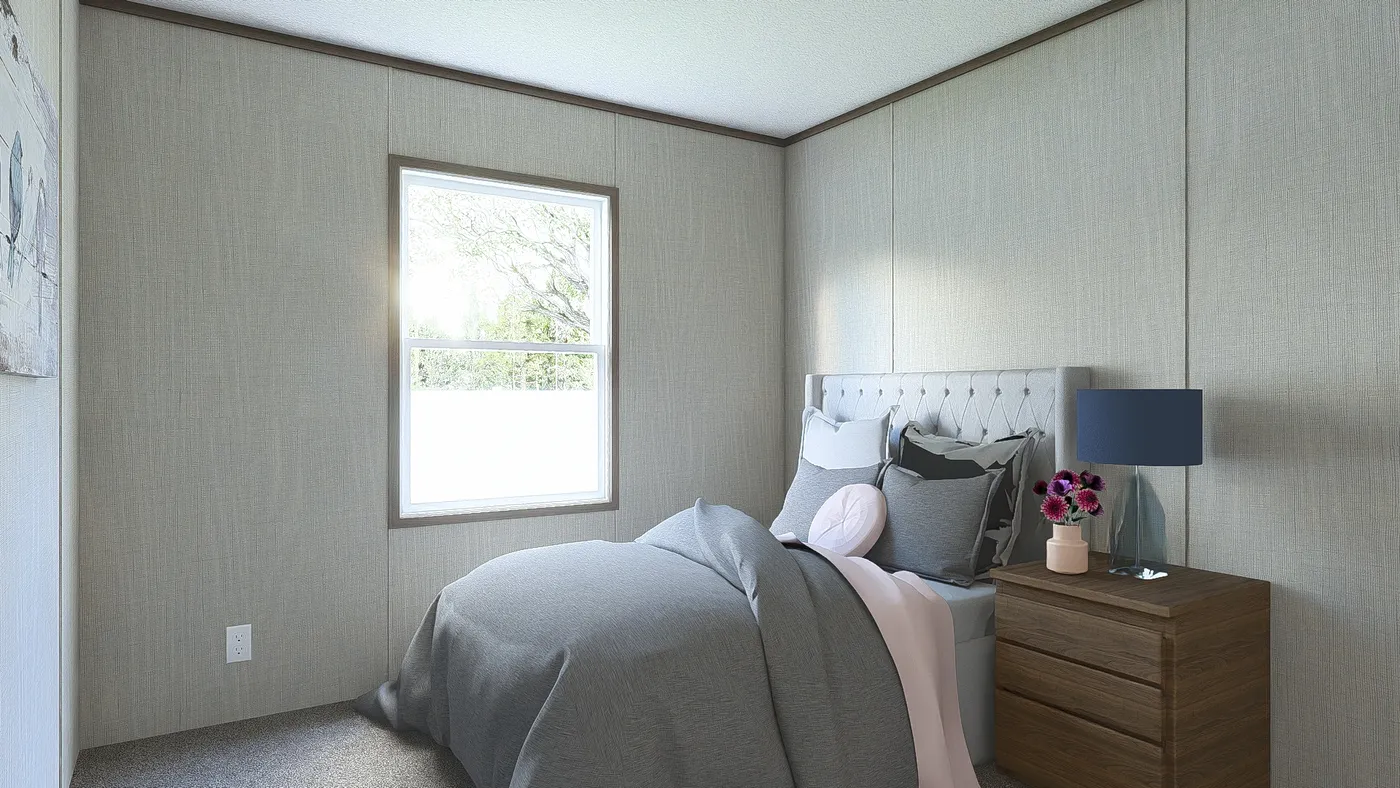 The LEGEND 28X48 Bedroom. This Manufactured Mobile Home features 3 bedrooms and 2 baths.