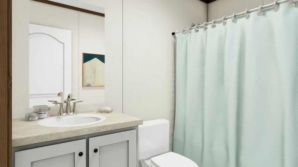 The COLOSSAL Guest Bathroom. This Manufactured Mobile Home features 3 bedrooms and 2 baths.