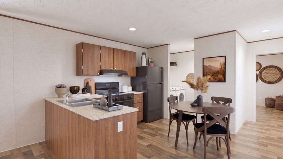 The HICKORY Kitchen. This Manufactured Mobile Home features 3 bedrooms and 2 baths.
