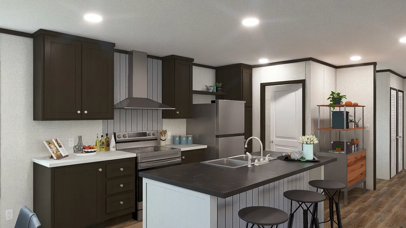 The IMPACT Kitchen. This Manufactured Mobile Home features 4 bedrooms and 2 baths.