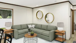 The SPIRIT Living Room. This Manufactured Mobile Home features 2 bedrooms and 2 baths.