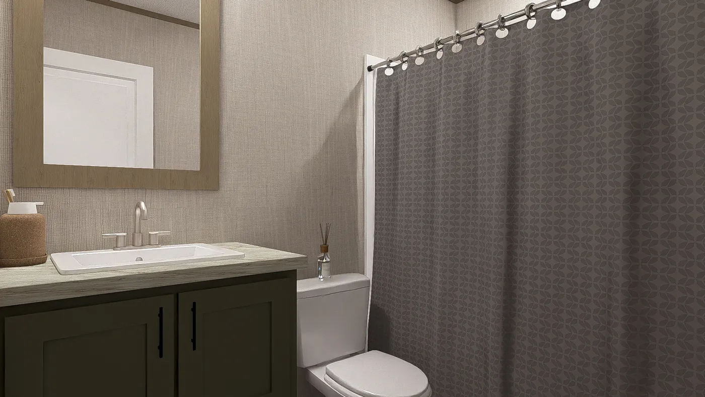 The ZION Guest Bathroom. This Manufactured Mobile Home features 3 bedrooms and 2 baths.