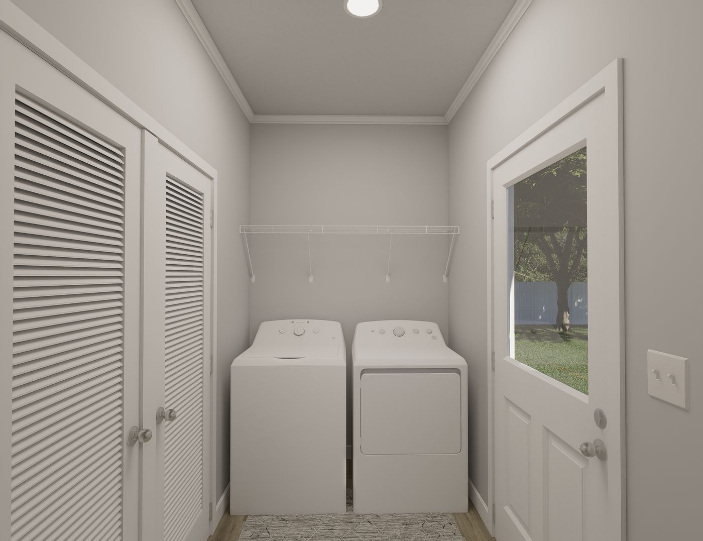 The THE ELITE 52 Utility Room. This Manufactured Mobile Home features 3 bedrooms and 2 baths.