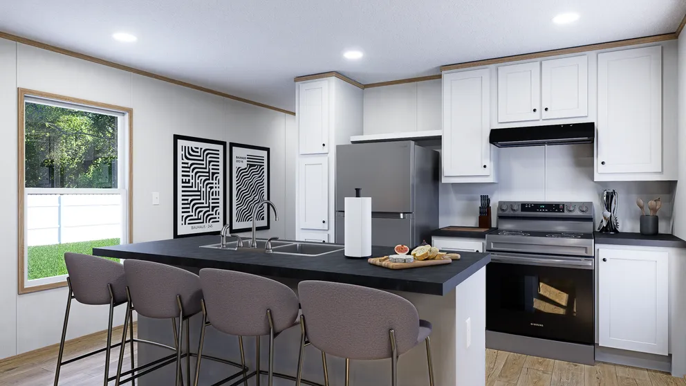 The LUMEN Kitchen. This Manufactured Mobile Home features 3 bedrooms and 2 baths.