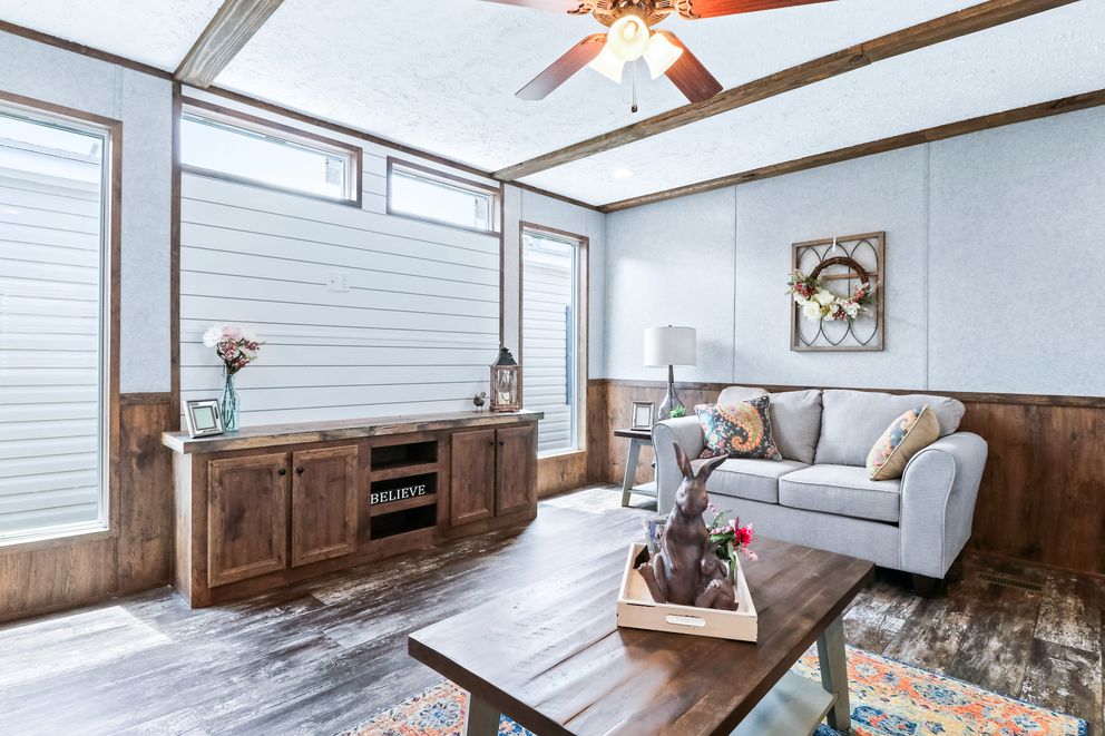 The ANNIVERSARY ENTERTAINER Exterior. This Manufactured Mobile Home features 3 bedrooms and 2 baths.