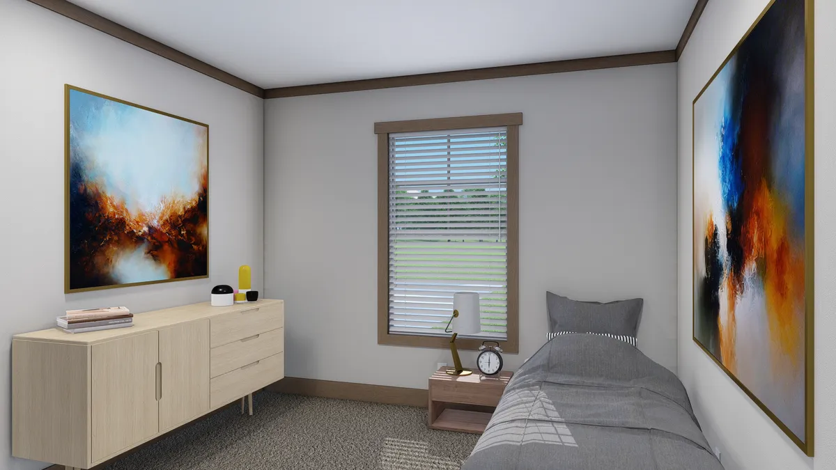 The ISABELLA Guest Bedroom. This Manufactured Mobile Home features 3 bedrooms and 2 baths.