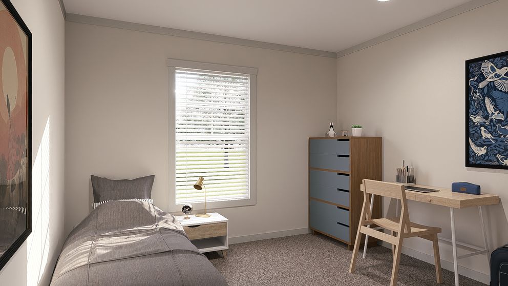 The FARM 3 FLEX DEN Guest Bedroom. This Manufactured Mobile Home features 3 bedrooms and 2 baths.