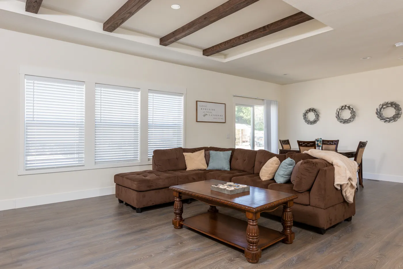 The CORONADO 24563C Living Room. This Manufactured Mobile Home features 3 bedrooms and 2 baths.