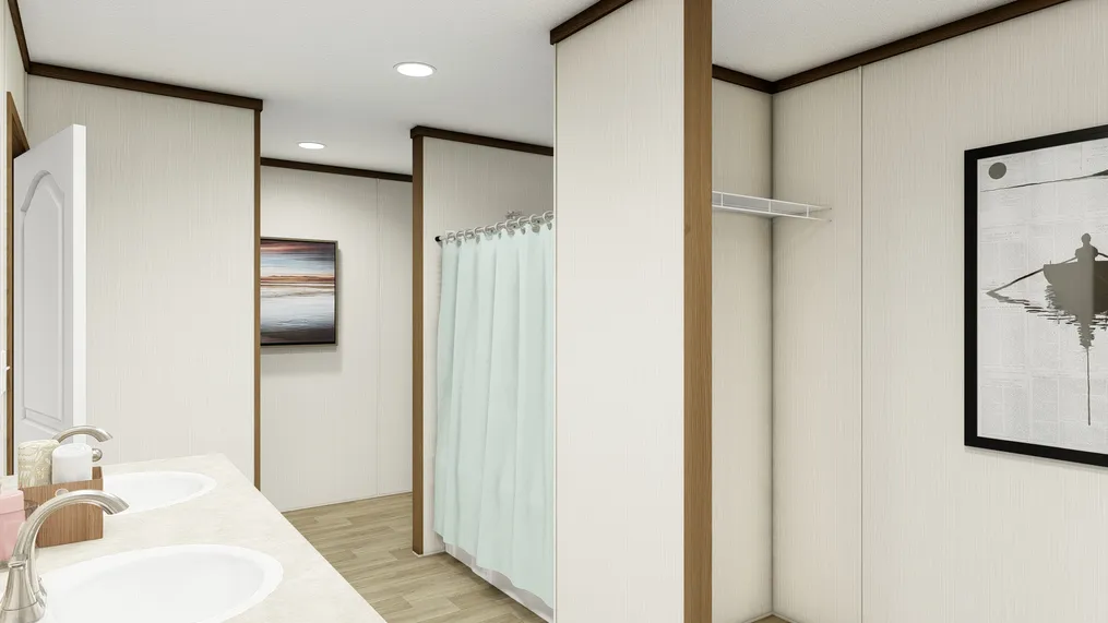 The THE GRAND Primary Bathroom. This Manufactured Mobile Home features 3 bedrooms and 2 baths.