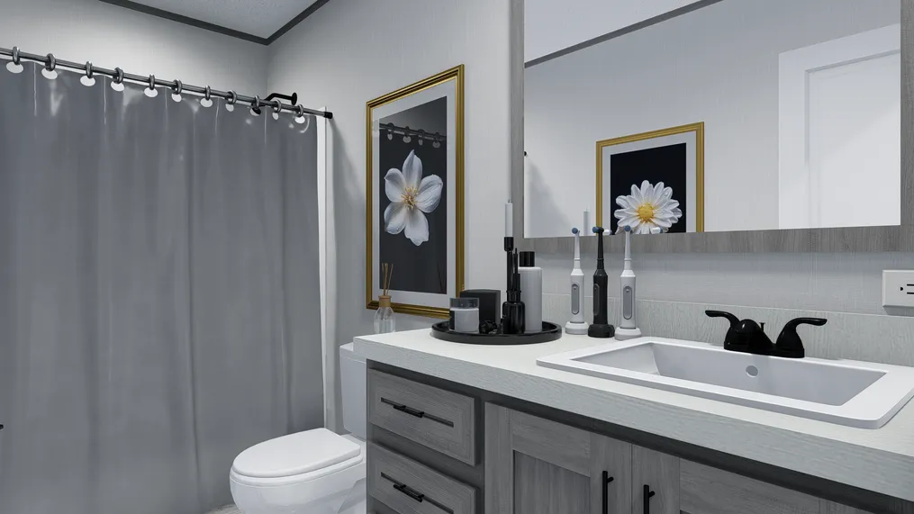 The VISION Guest Bathroom. This Manufactured Mobile Home features 4 bedrooms and 2 baths.