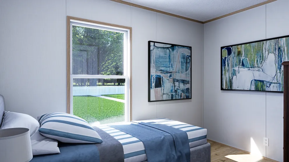 The LUMEN Guest Bedroom. This Manufactured Mobile Home features 3 bedrooms and 2 baths.