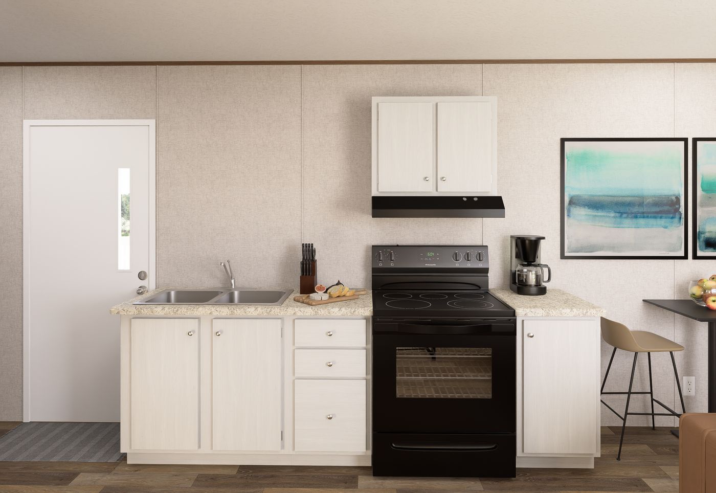 The BUTTERCUP Kitchen. This Manufactured Mobile Home features 1 bedroom and 1 bath.