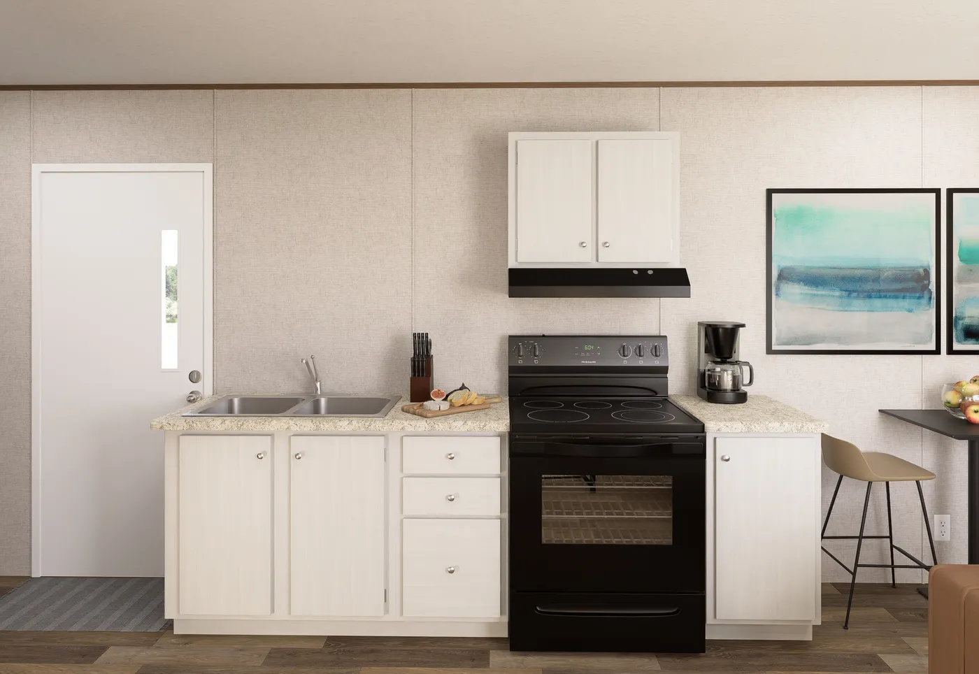 The BUTTERCUP Kitchen. This Manufactured Mobile Home features 1 bedroom and 1 bath.