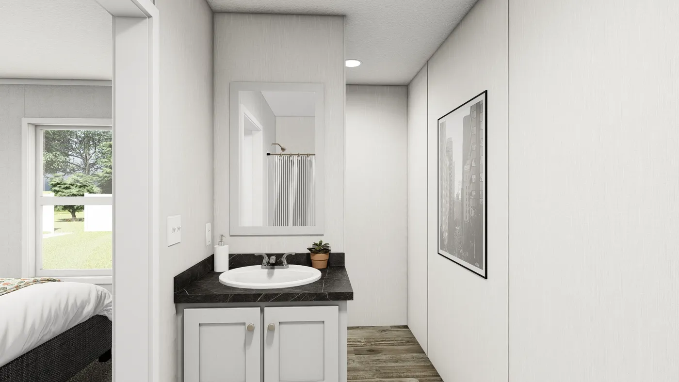 The AMBER Primary Bathroom. This Manufactured Mobile Home features 3 bedrooms and 2 baths.