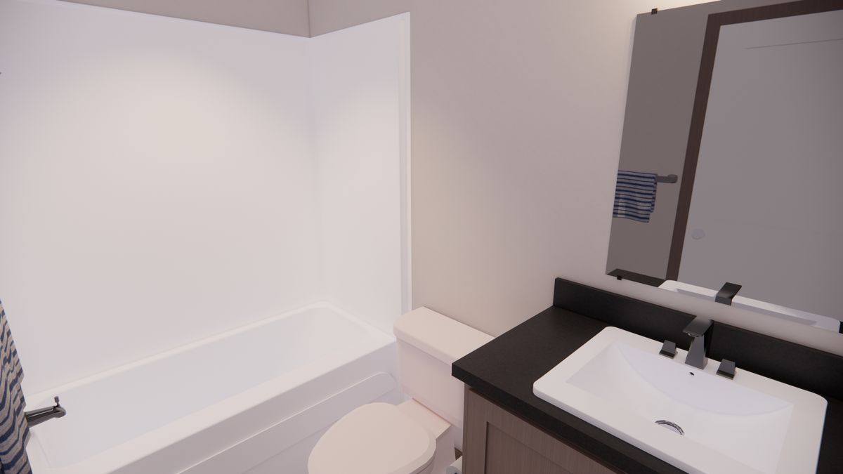 The 6616-4203 ADRENALINE Primary Bathroom. This Manufactured Mobile Home features 3 bedrooms and 2 baths.