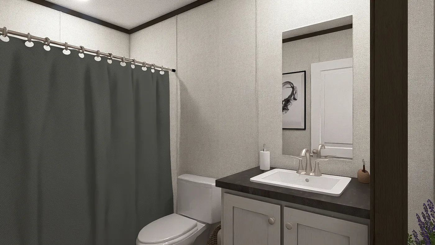 The GLIMPSE Guest Bathroom. This Manufactured Mobile Home features 3 bedrooms and 2 baths.