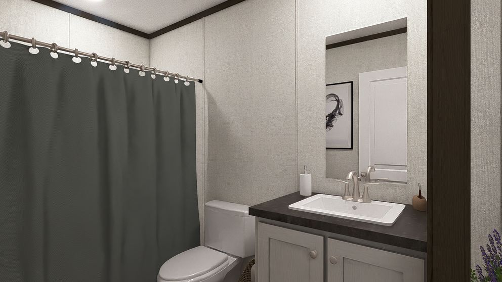 The GLIMPSE Guest Bathroom. This Manufactured Mobile Home features 3 bedrooms and 2 baths.