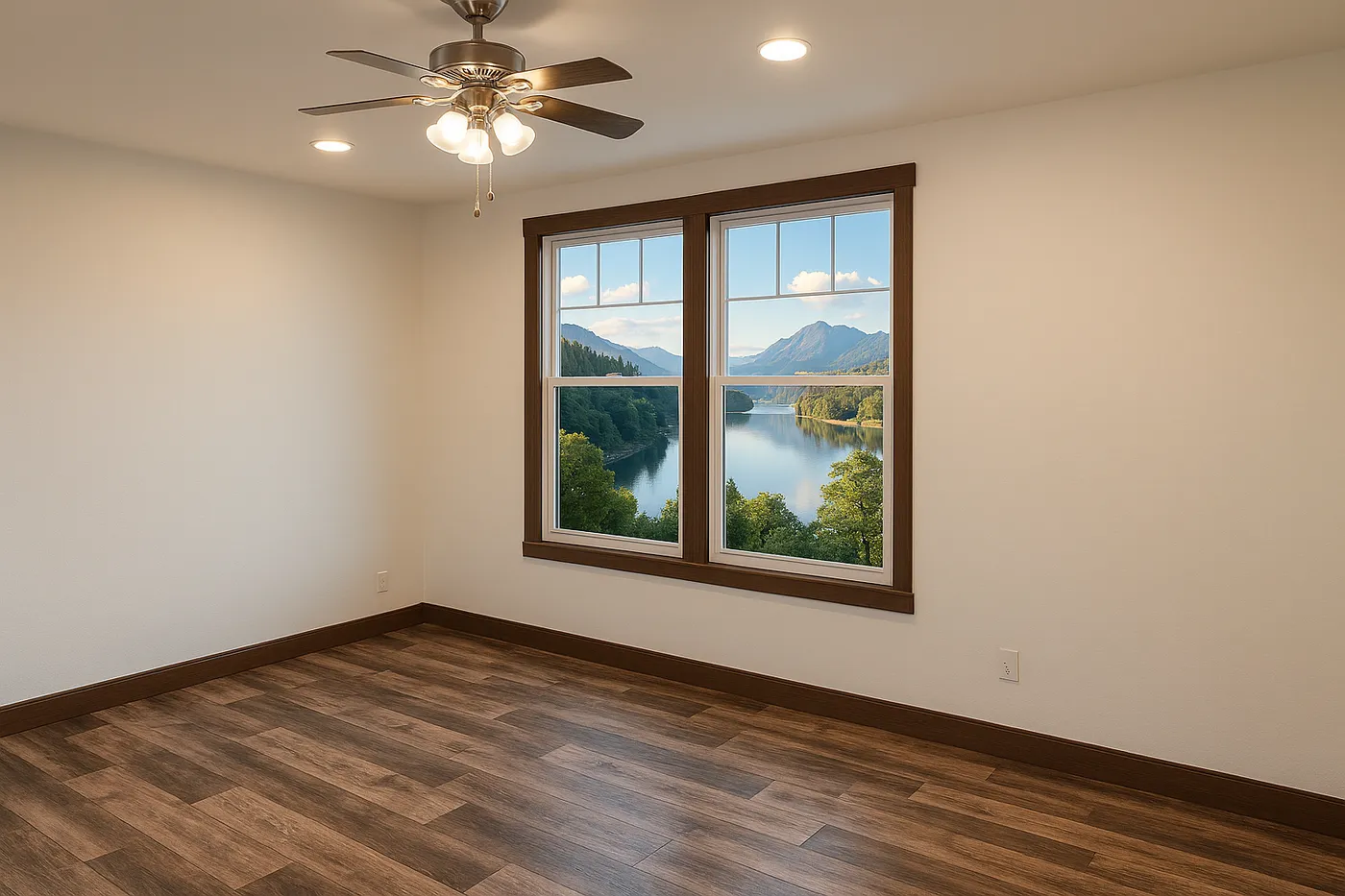The LEGEND 402 MOD Living Room. This Modular Home features 3 bedrooms and 2 baths.