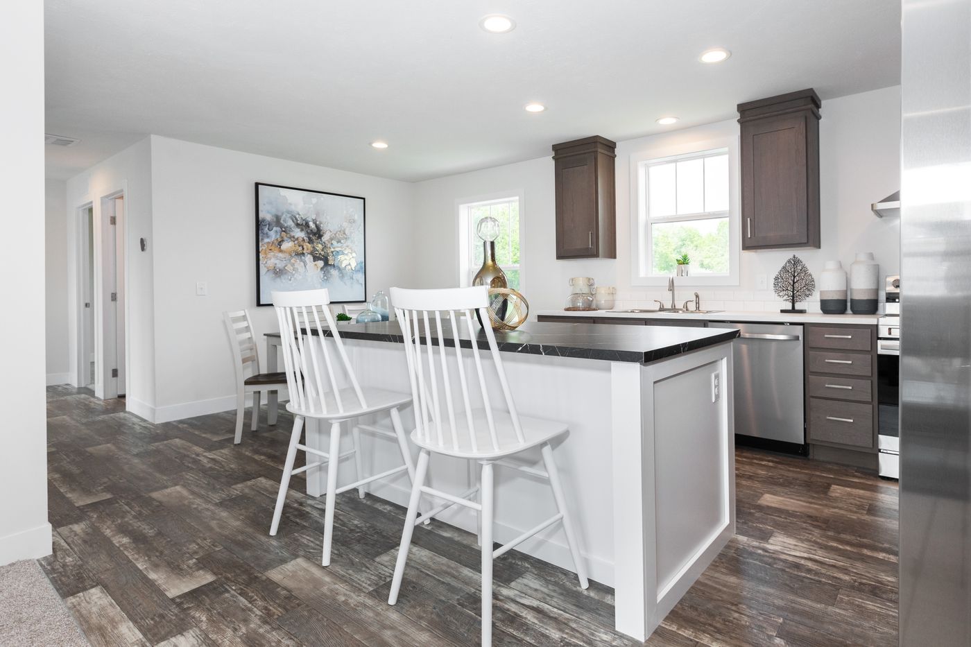 The ECLIPSE/6028-MS063 Kitchen. This Manufactured Mobile Home features 3 bedrooms and 2 baths.