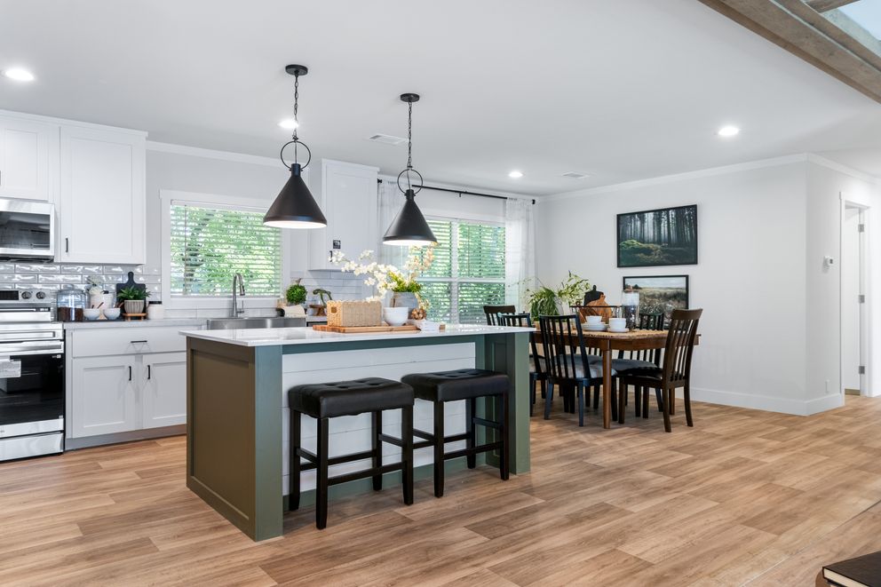 The FARM 4 FLEX ELITE Kitchen. This Manufactured Mobile Home features 4 bedrooms and 3 baths.