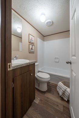 The ELATION Guest Bathroom. This Manufactured Mobile Home features 3 bedrooms and 2 baths.