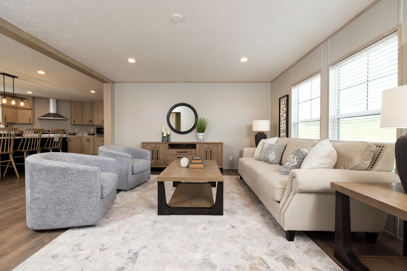 The VISION Living Room. This Manufactured Mobile Home features 4 bedrooms and 2 baths.