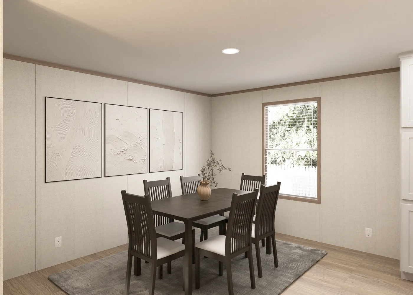 The THE RESERVE 60 Dining Area. This Manufactured Mobile Home features 3 bedrooms and 2 baths.