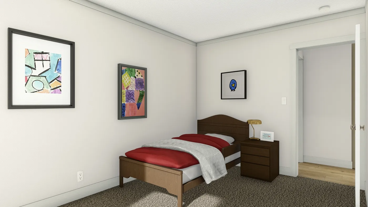 The 2006 "BEAUTIFUL MORNING" 4428 Guest Bedroom. This Manufactured Mobile Home features 3 bedrooms and 2 baths.