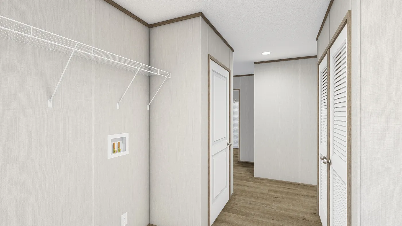 The ASPIRE  28X56 Utility Room. This Manufactured Mobile Home features 3 bedrooms and 2 baths.