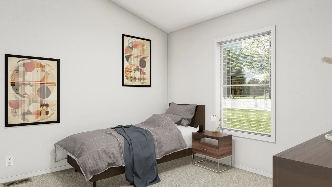 The QL604K                 CLAYTON Bedroom. This Manufactured Mobile Home features 4 bedrooms and 2 baths.