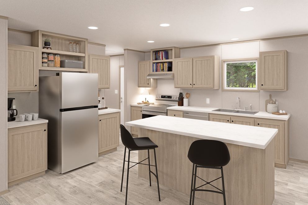 The THE EAGLE 68 Kitchen. This Manufactured Mobile Home features 4 bedrooms and 2 baths.
