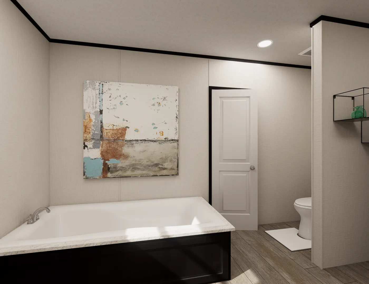 The ULTRA FLEX HERCULES 28X68 3BR Primary Bathroom. This Manufactured Mobile Home features 3 bedrooms and 2 baths.