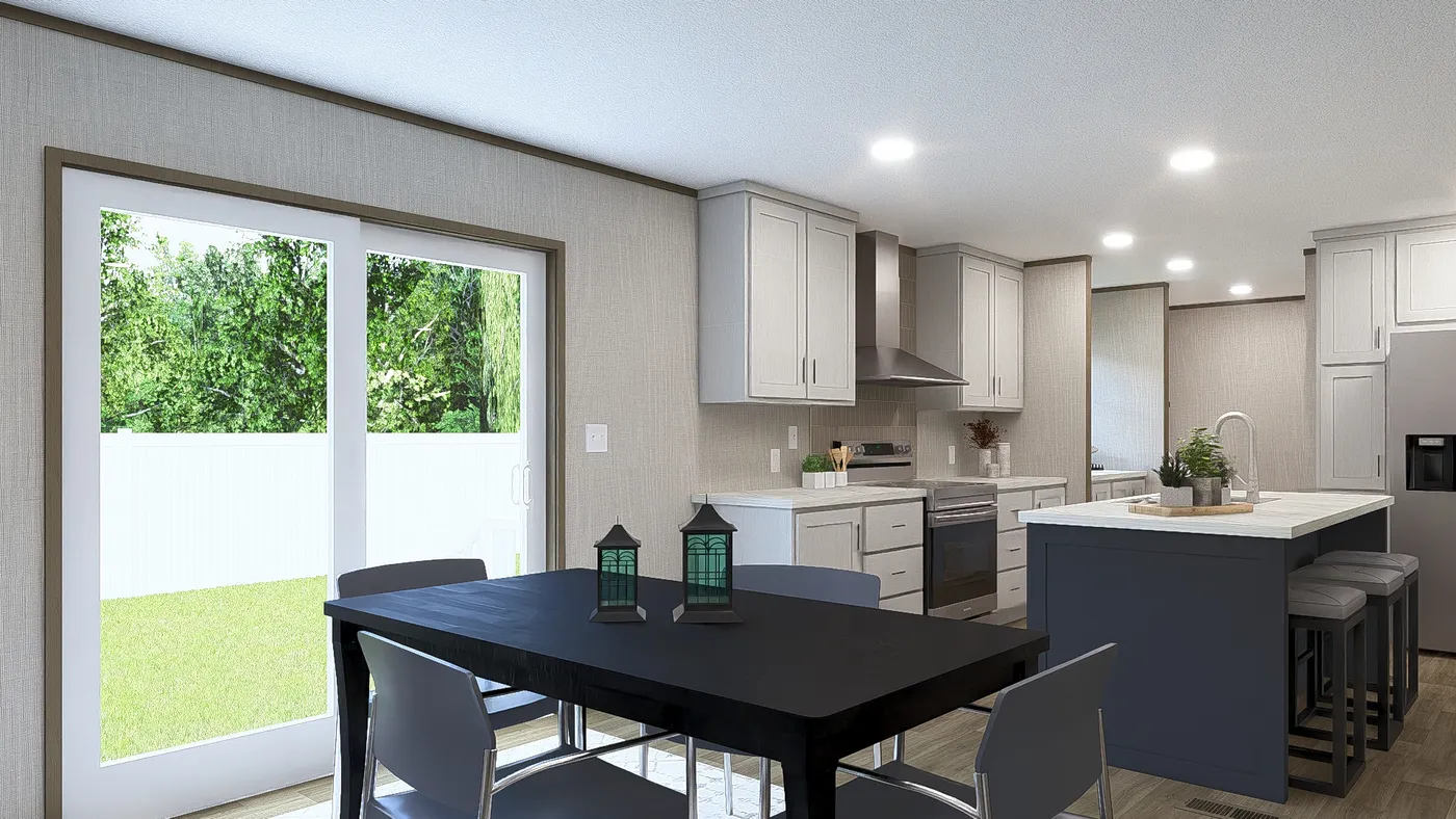 The MOROCCO Dining Area. This Manufactured Mobile Home features 4 bedrooms and 2 baths.