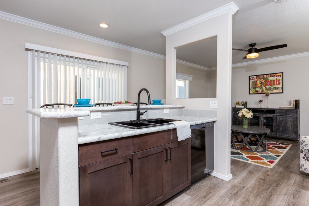 The K1668A Kitchen. This Manufactured Mobile Home features 2 bedrooms and 2 baths.