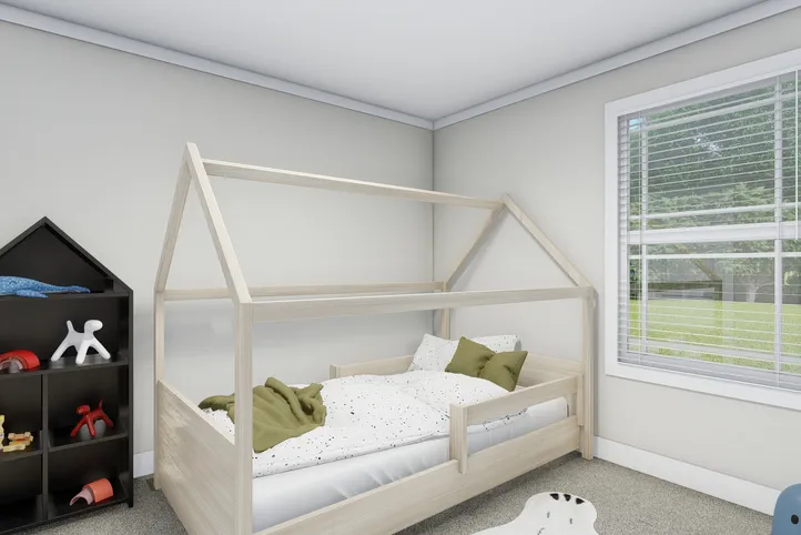 The CLASSIC 56D Bedroom. This Manufactured Mobile Home features 3 bedrooms and 2 baths.