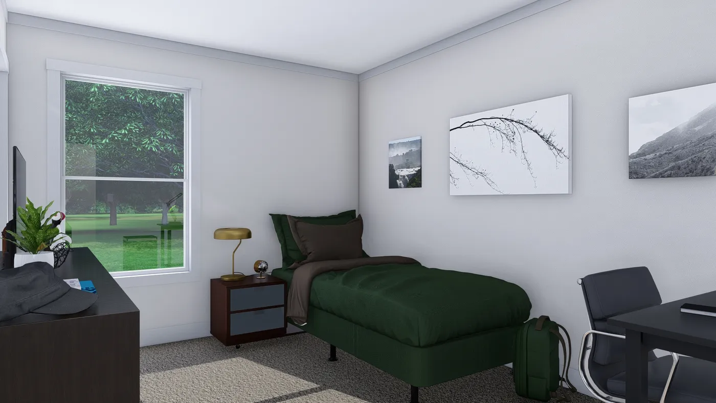 The LOVELY DAY Guest Bedroom. This Manufactured Mobile Home features 4 bedrooms and 2 baths.
