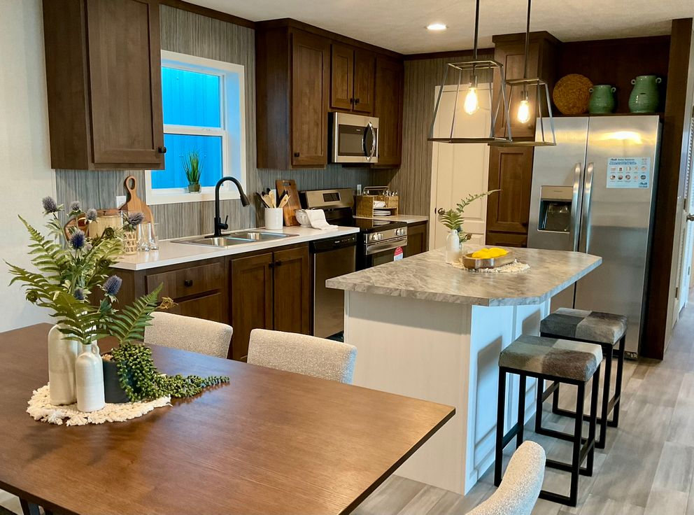 The AMETHYST Kitchen. This Manufactured Mobile Home features 3 bedrooms and 2 baths.
