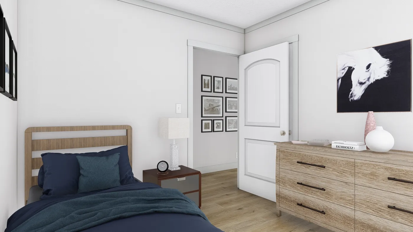 The HEY JUDE Bedroom. This Manufactured Mobile Home features 5 bedrooms and 2 baths.