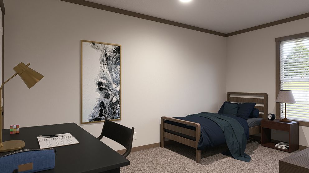 The NELLIE ELITE Guest Bedroom. This Manufactured Mobile Home features 4 bedrooms and 3 baths.