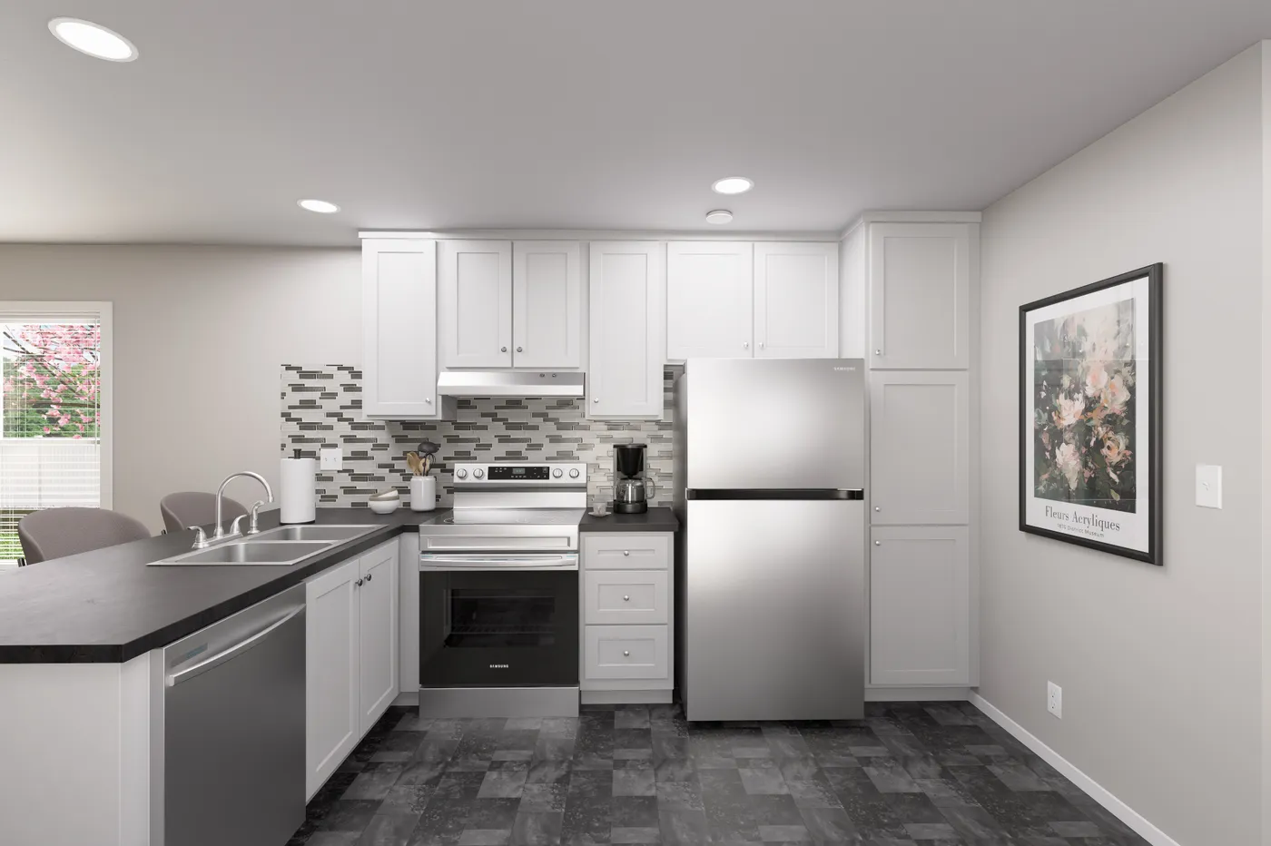 The DRM661M 66'              DREAM Kitchen. This Manufactured Mobile Home features 2 bedrooms and 2 baths.