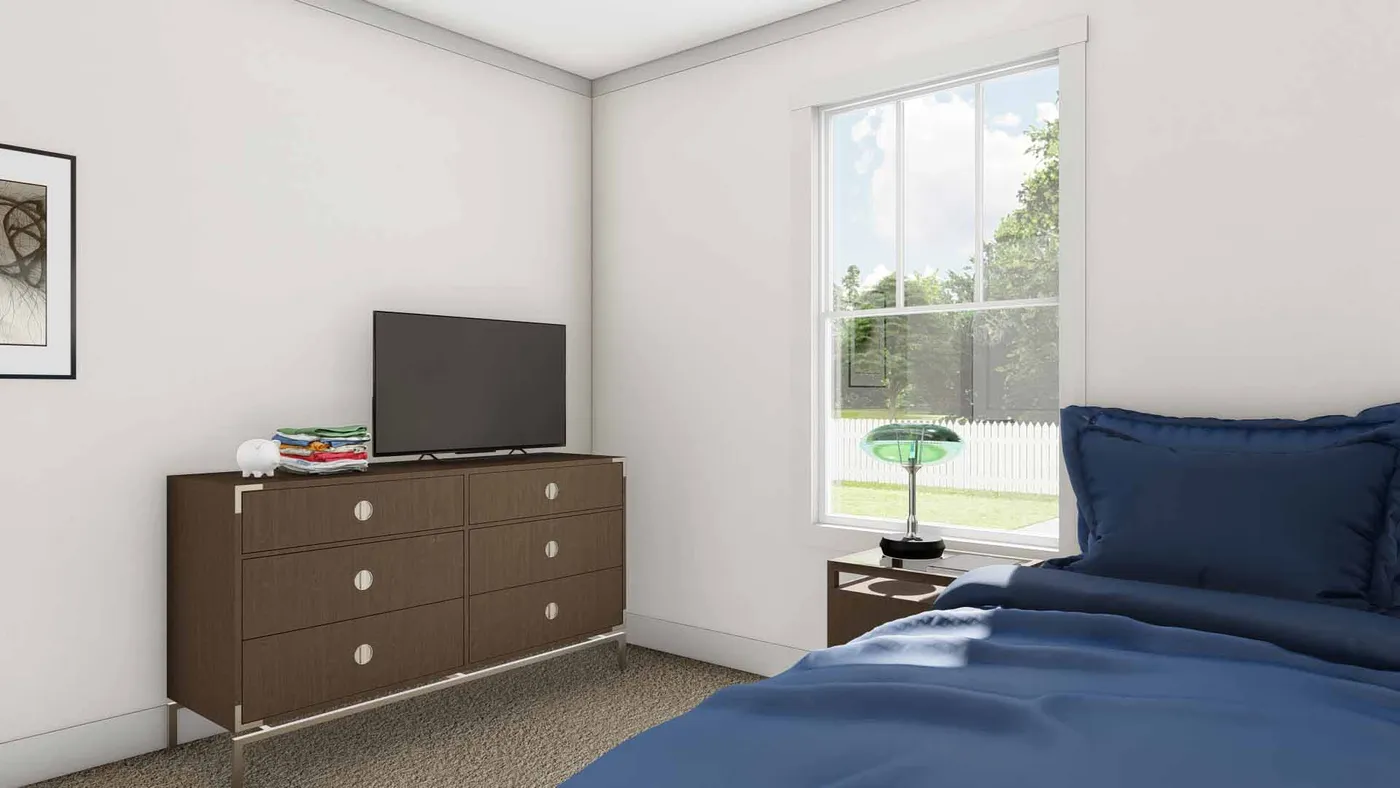The AFRICA Guest Bedroom. This Manufactured Mobile Home features 3 bedrooms and 2 baths.
